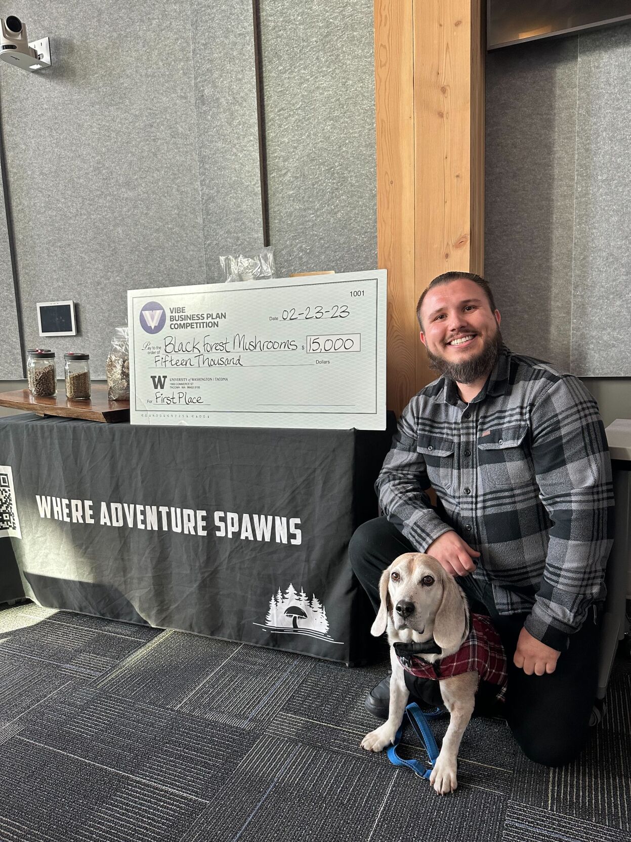 Nathanael Engen, Bruce, and a giant novelty check 