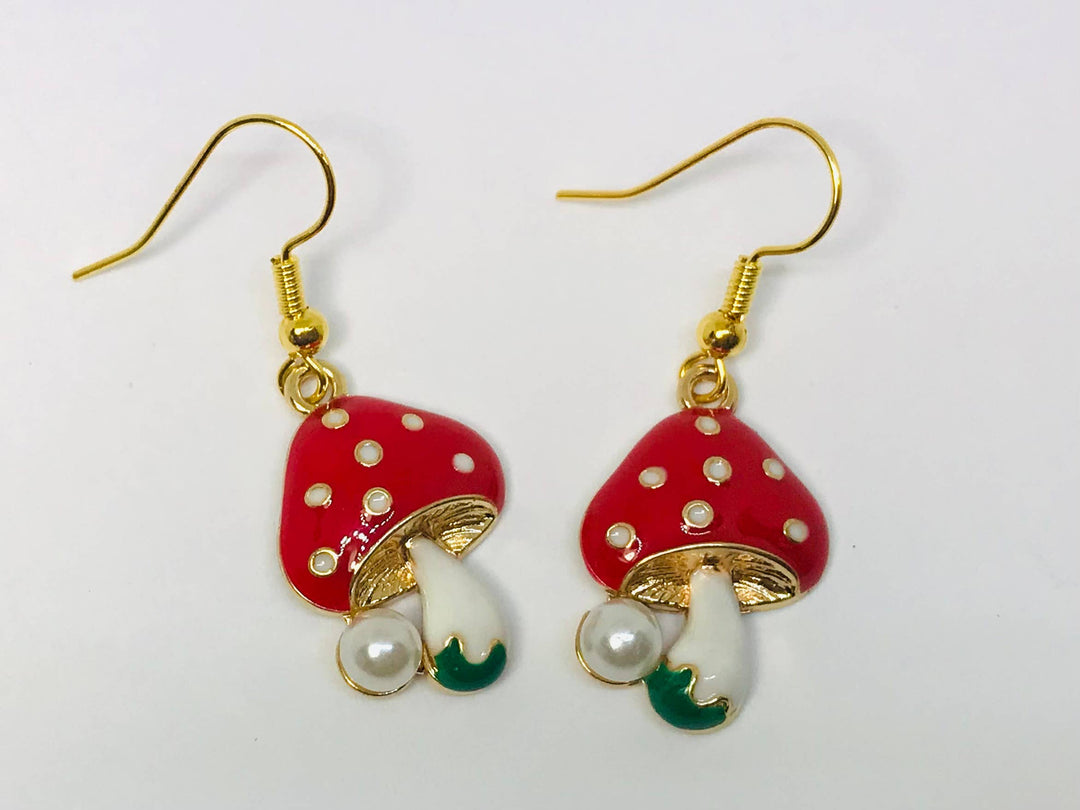 Red Mushroom Earrings