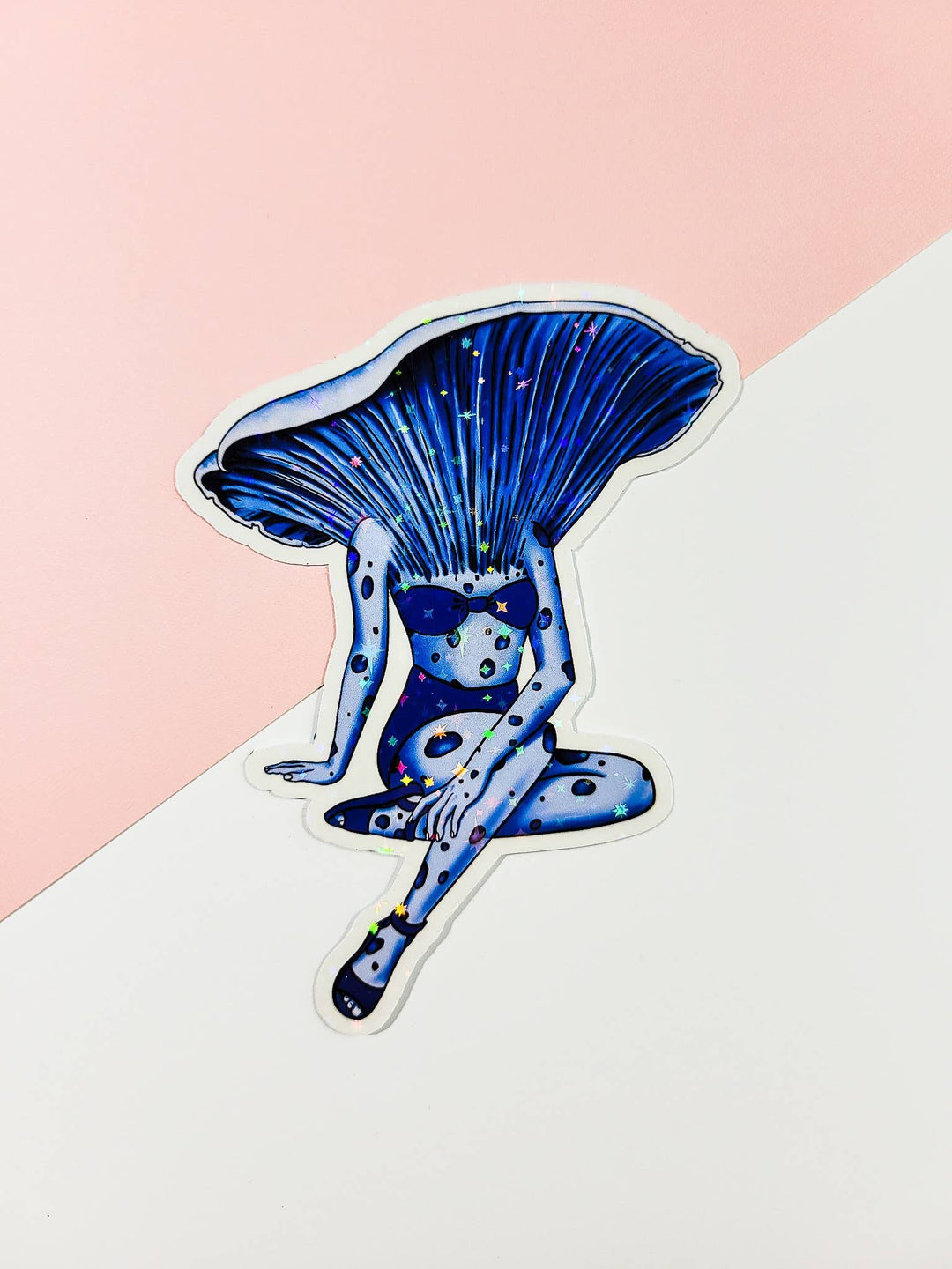 Lady Lactarius | Sexy Mushroom Pinup Girl Sticker: Clear Laminate