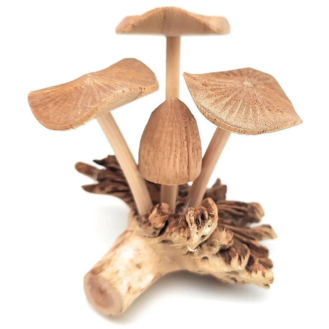 Hand Carved Extra Small Wooden Mushroom