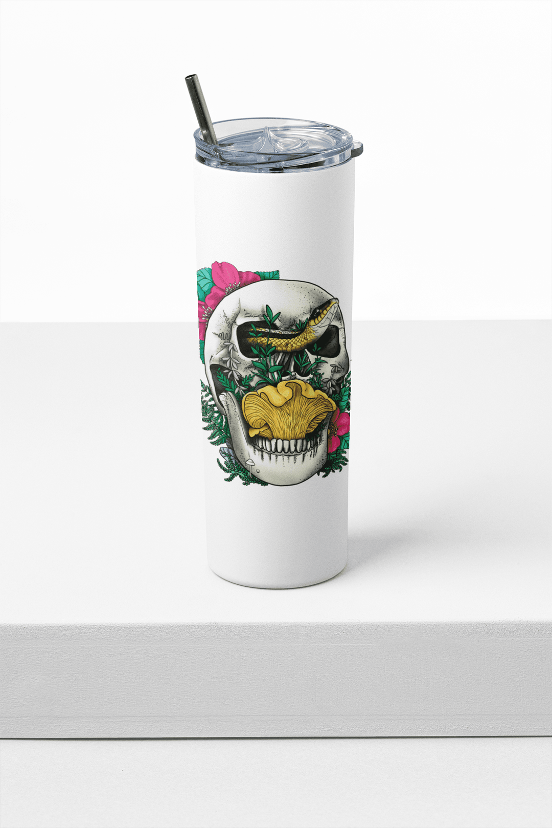 Skull, Snake and Chanterelle Mushroom | 20oz Skinny Tumbler