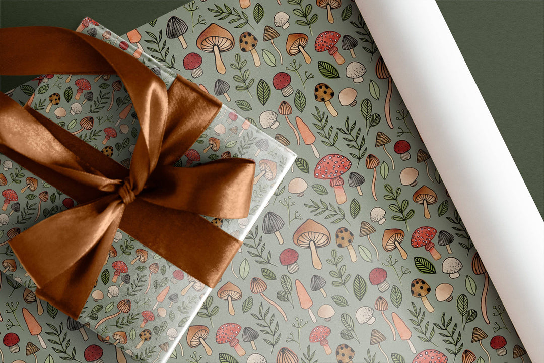 Mushroom Wrapping Paper, Mushroom Gift Wrap