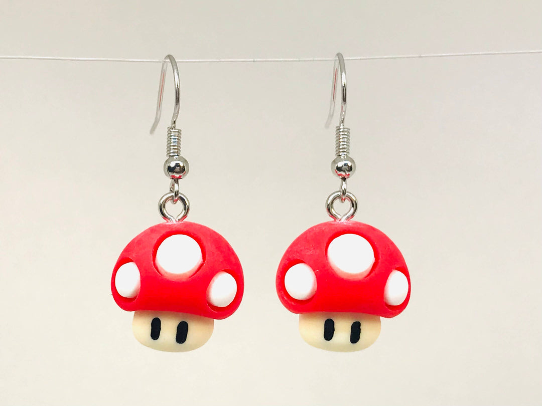 Dainty Retro Mushroom People Novelty Earrings