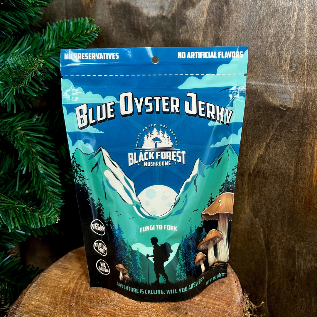 Blue Oyster Mushroom Jerky package front view