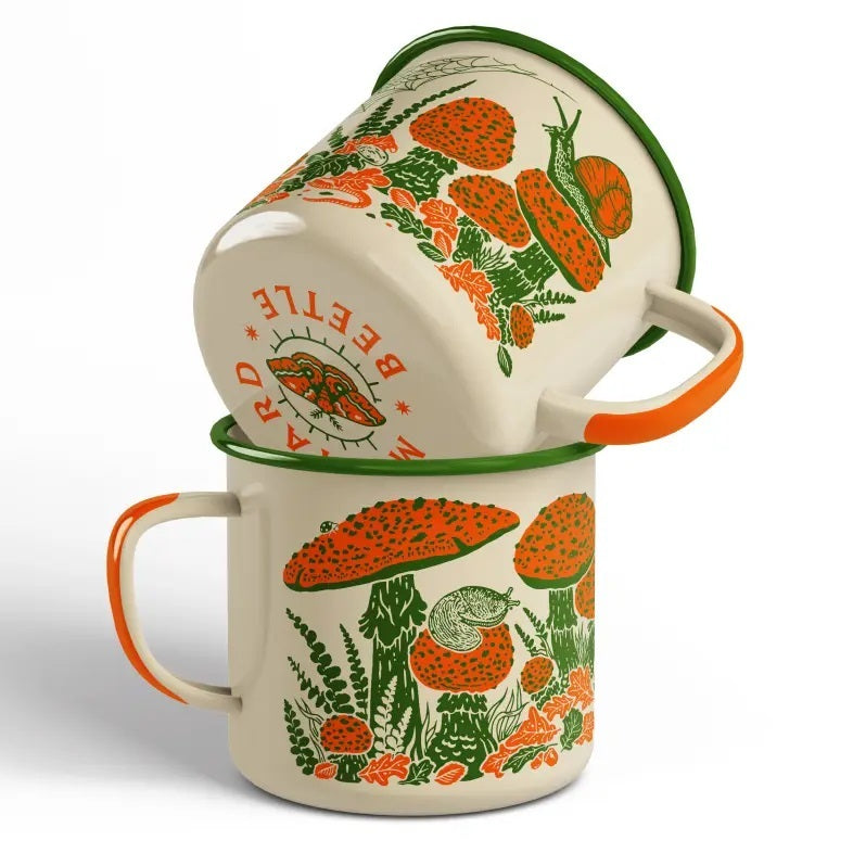 Enamel Camping Mug | Mustard Beetle